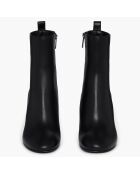 Bottines en Cuir Valence noires - Talon 8 cm