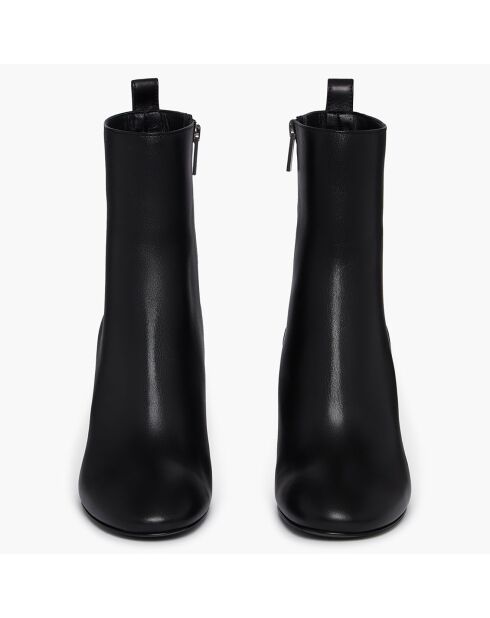 Bottines en Cuir Valence noires - Talon 8 cm
