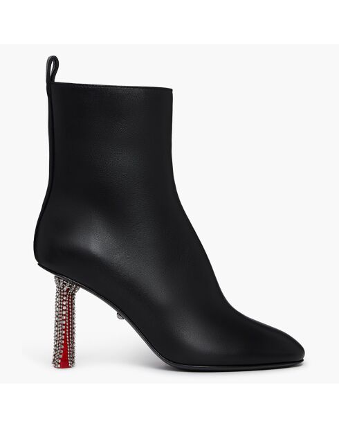 Bottines en Cuir Valence noires - Talon 8 cm