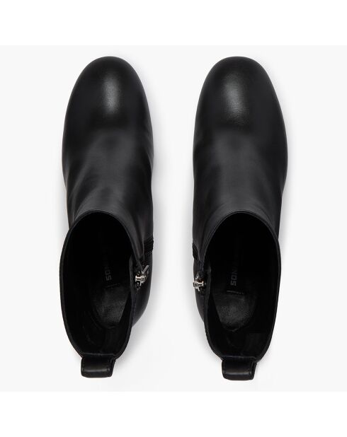 Bottines en Cuir Valence noires - Talon 8 cm