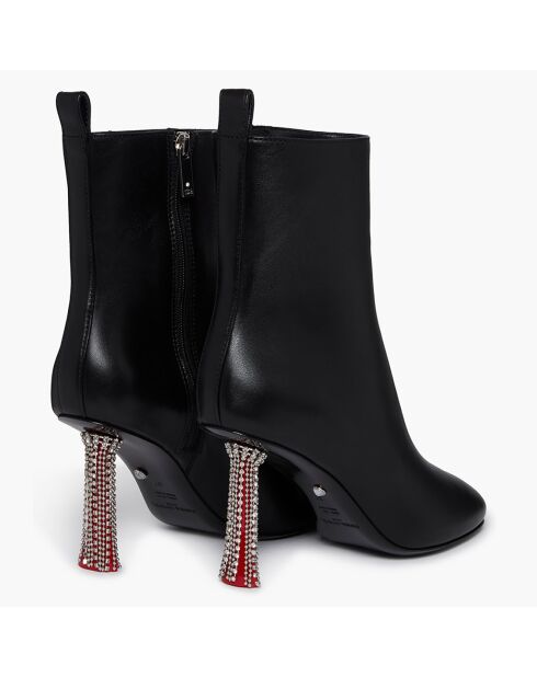 Bottines en Cuir Valence noires - Talon 8 cm