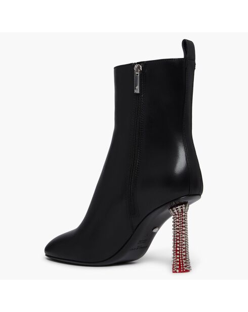 Bottines en Cuir Valence noires - Talon 8 cm
