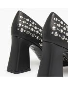 Escarpins en Cuir Honfleur noirs - Talon 8.5 cm