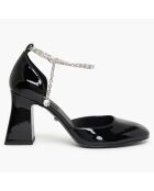Babies en Cuir verni Honfleur noires - Talon 8.5 cm