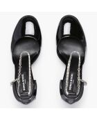 Babies en Cuir verni Honfleur noires - Talon 8.5 cm