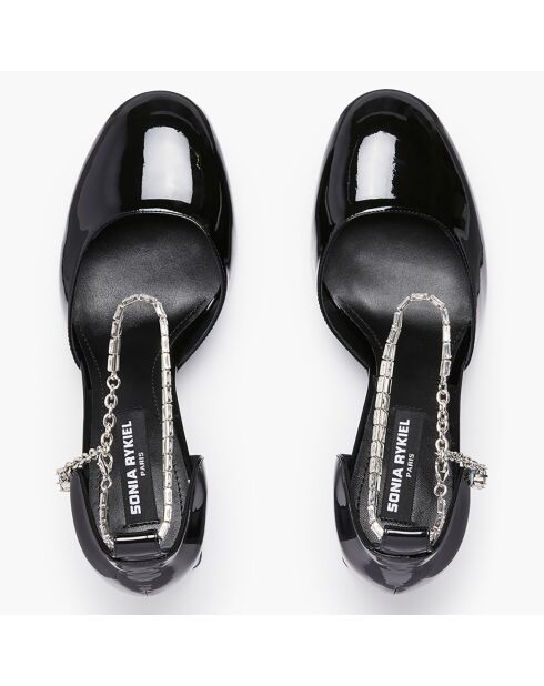 Babies en Cuir verni Honfleur noires - Talon 8.5 cm