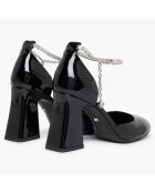 Babies en Cuir verni Honfleur noires - Talon 8.5 cm