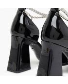 Babies en Cuir verni Honfleur noires - Talon 8.5 cm