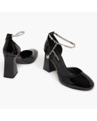 Babies en Cuir verni Honfleur noires - Talon 8.5 cm