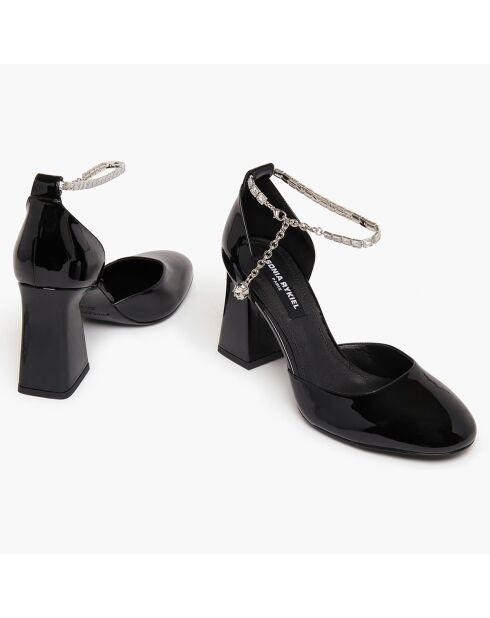 Babies en Cuir verni Honfleur noires - Talon 8.5 cm