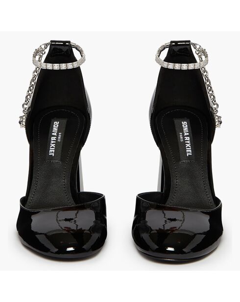 Babies en Cuir verni Honfleur noires - Talon 8.5 cm