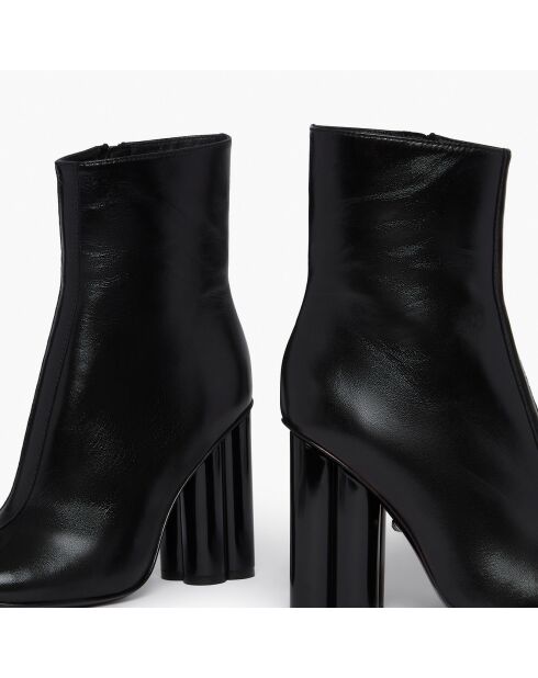 Bottines en Cuir Clover noires - Talon 10 cm