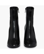 Bottines en Cuir Clover noires - Talon 10 cm