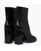 Bottines en Cuir Clover noires - Talon 10 cm