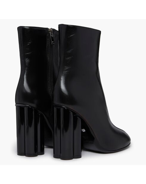 Bottines en Cuir Clover noires - Talon 10 cm