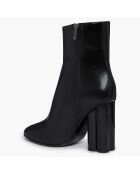 Bottines en Cuir Clover noires - Talon 10 cm