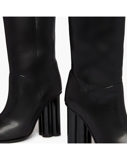 Bottes en Cuir Clover noires - Talon 10 cm