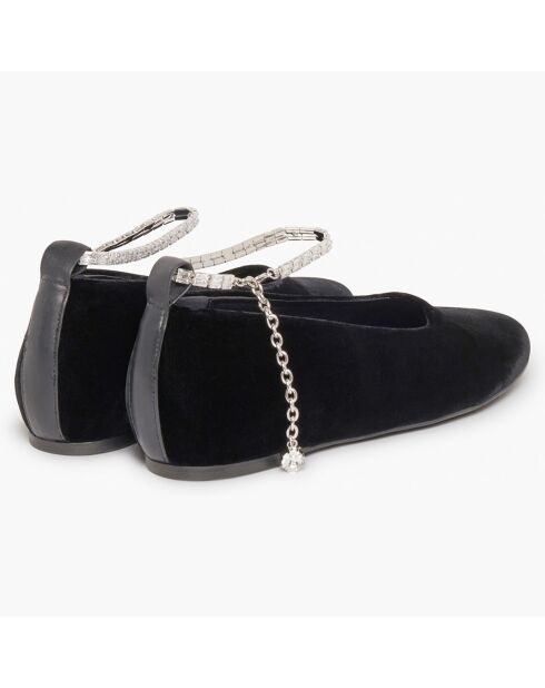 Ballerines en Velour Beaune noires