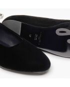 Ballerines en Velour Beaune noires