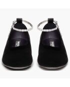Ballerines en Velour Beaune noires