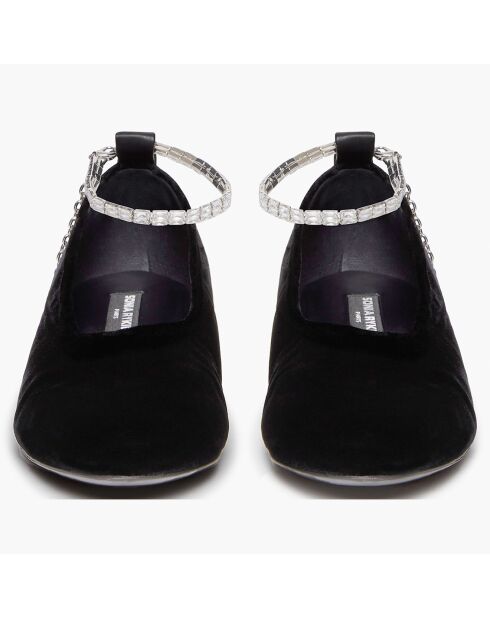 Ballerines en Velour Beaune noires