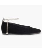 Ballerines en Velour Beaune noires