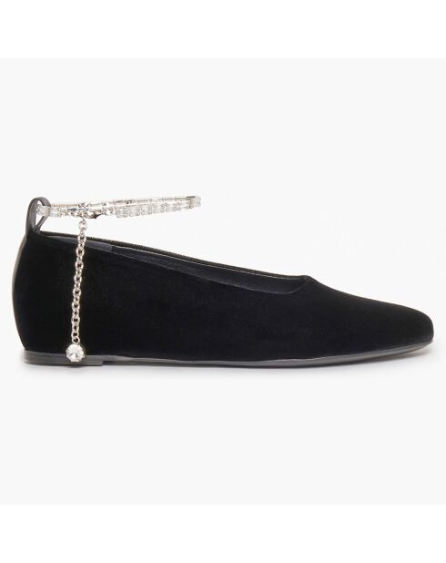 Ballerines en Velour Beaune noires