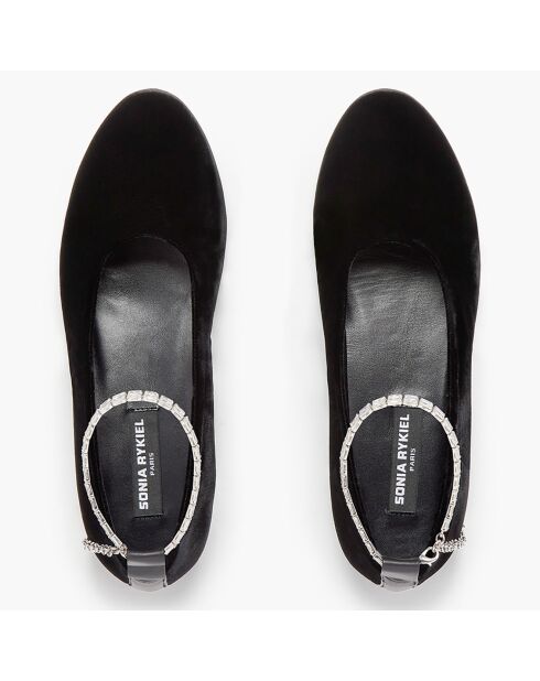 Ballerines en Velour Beaune noires