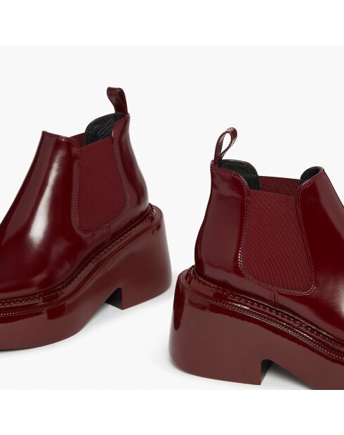 Chelsea boots en Cuir Montresor bordeaux - Talon 6 cm