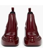 Chelsea boots en Cuir Montresor bordeaux - Talon 6 cm