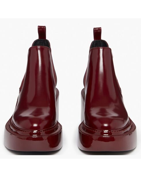 Chelsea boots en Cuir Montresor bordeaux - Talon 6 cm