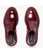 Chelsea boots en Cuir Montresor bordeaux - Talon 6 cm