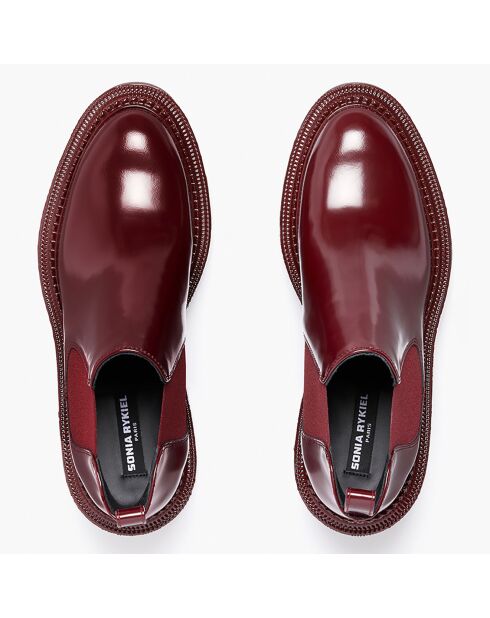 Chelsea boots en Cuir Montresor bordeaux - Talon 6 cm