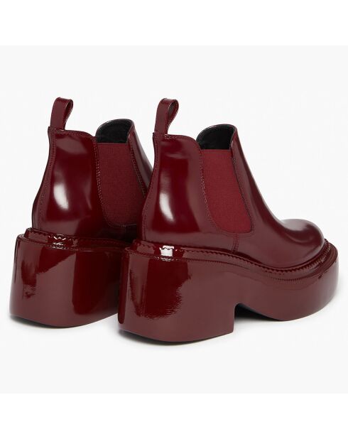 Chelsea boots en Cuir Montresor bordeaux - Talon 6 cm