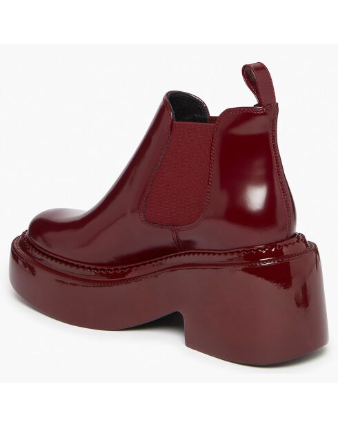 Chelsea boots en Cuir Montresor bordeaux - Talon 6 cm