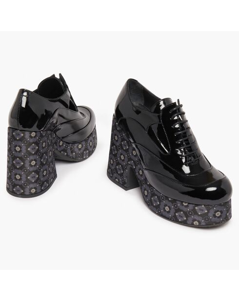Richelieus en Cuir Anvillar noirs - Talon 11 cm