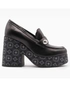 Mocassins en Cuir Anvillar noirs - Talon 11 cm