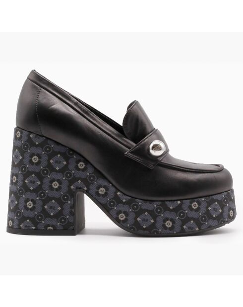 Mocassins en Cuir Anvillar noirs - Talon 11 cm