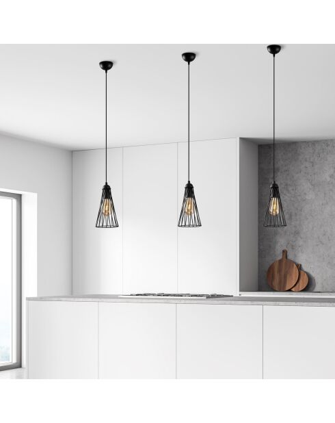 Suspension Gridus noire - 14x14x124 cm