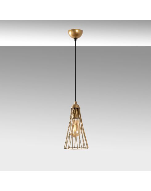 Suspension Gridus dorée - 14x14x124 cm