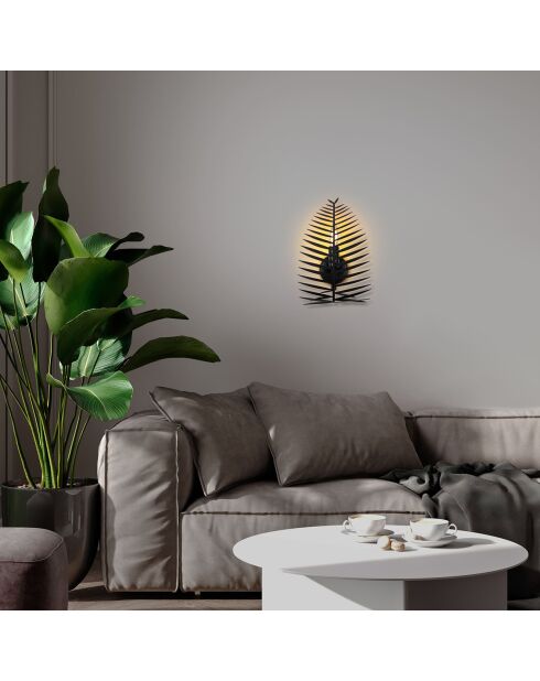 Applique murale Leaf noire - 20x30x8 cm