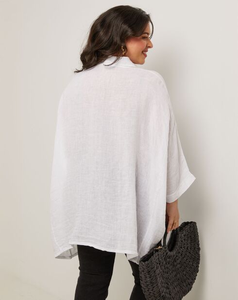 Senda overhemd van 100% linnen, wit