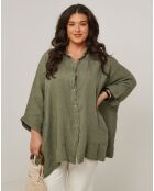 Chemise 100% Lin Senda kaki