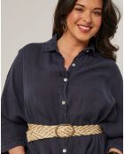 Chemise 100% Lin Senda marine