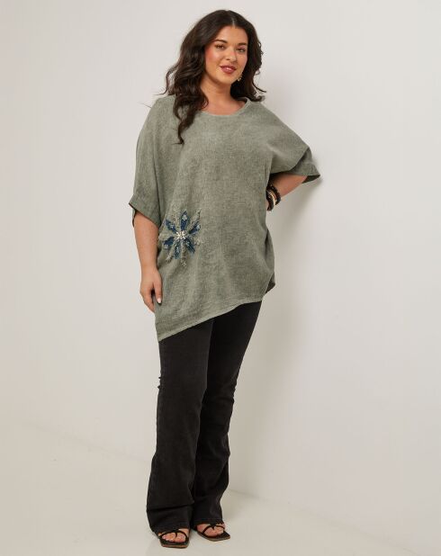 Top en Coton & Lin Catherine kaki