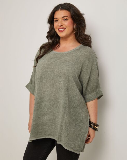 Top en Coton & Lin Catherine kaki