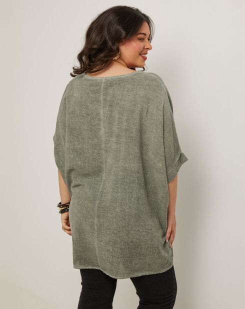 Top en Coton & Lin Catherine kaki