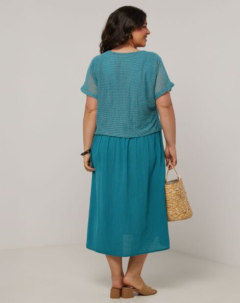 Robe en Coton & Lin Zoe emeraude