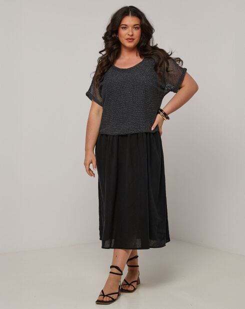 Robe en Coton & Lin Zoe noire