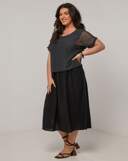 Robe en Coton & Lin Zoe noire